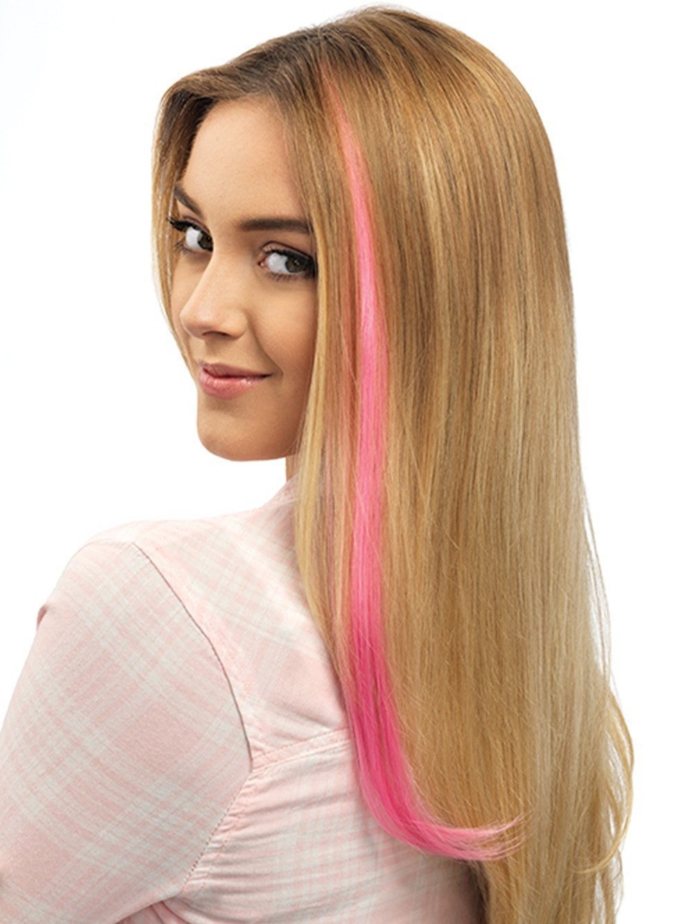 Color Strip HF Synthetic Hair Extension (1 Piece) | Clip In Color | CLOSEOUT