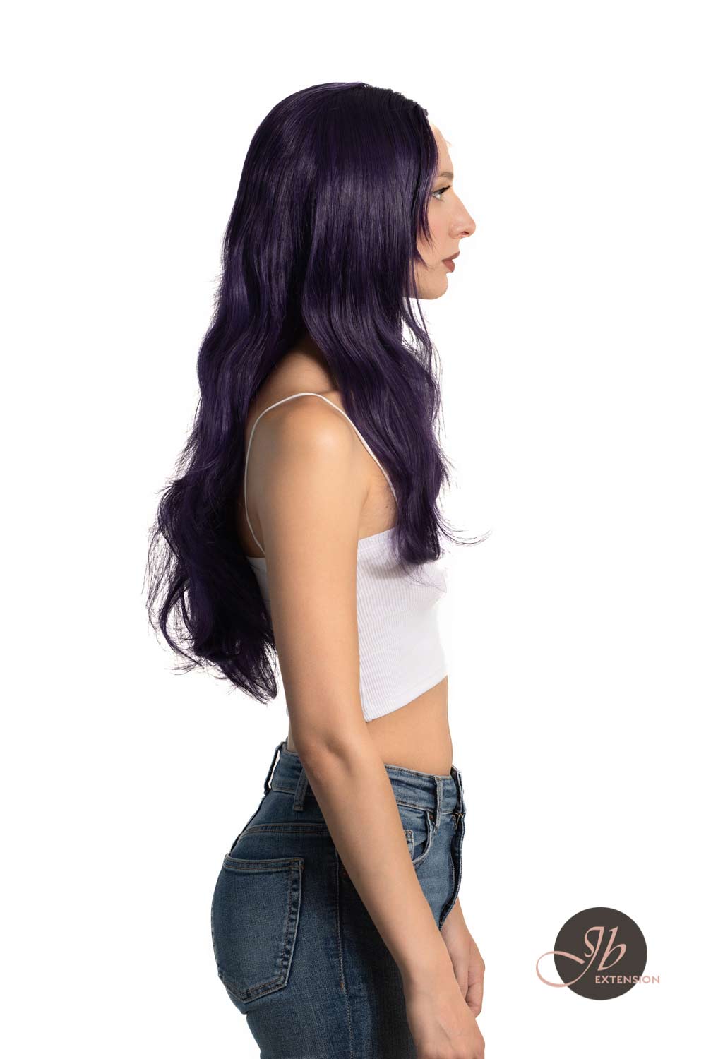 JBEXTENSION 26 Inches Dark Purple Color Long Curly Frontlace Glueless Wig VIOLET S