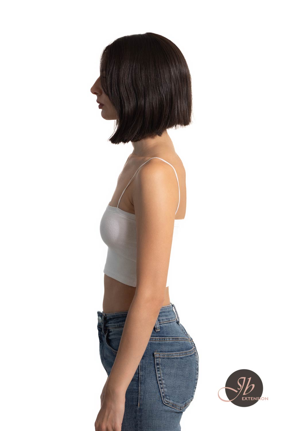 JBEXTENSION 10 Inches Bob Cut Soft Black Straight Pre-Cut Frontlace Glueless Wig PAULINA