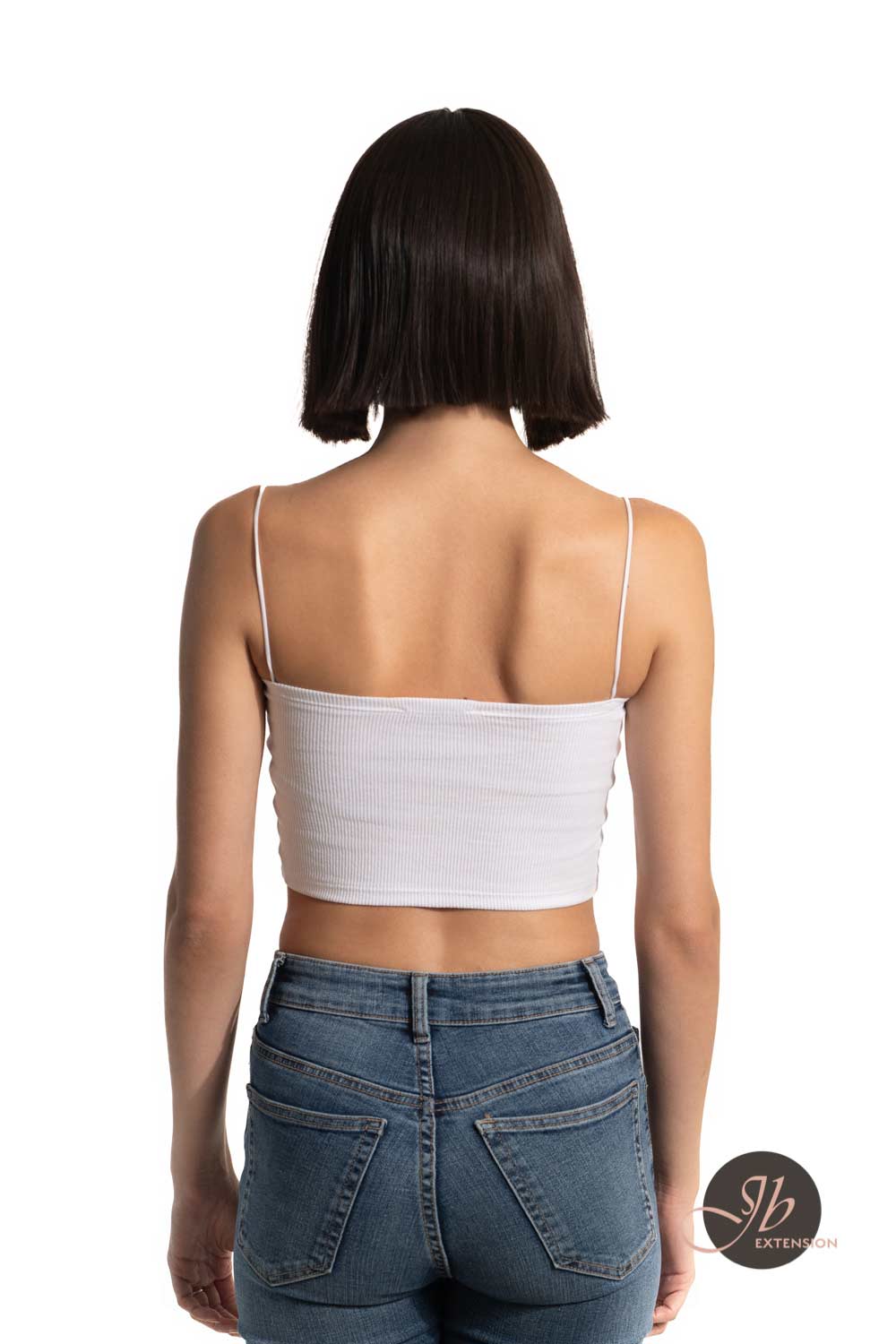 JBEXTENSION 10 Inches Bob Cut Soft Black Straight Pre-Cut Frontlace Glueless Wig PAULINA