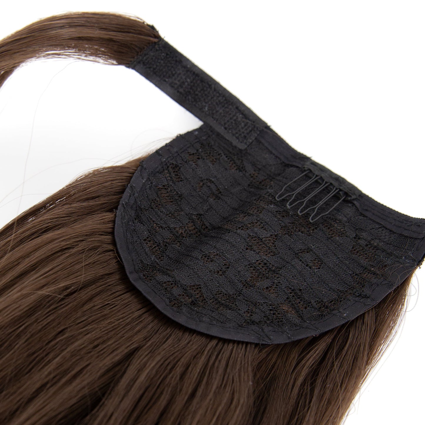 27" Straight Ponytail Clip-in Blonde Balayage