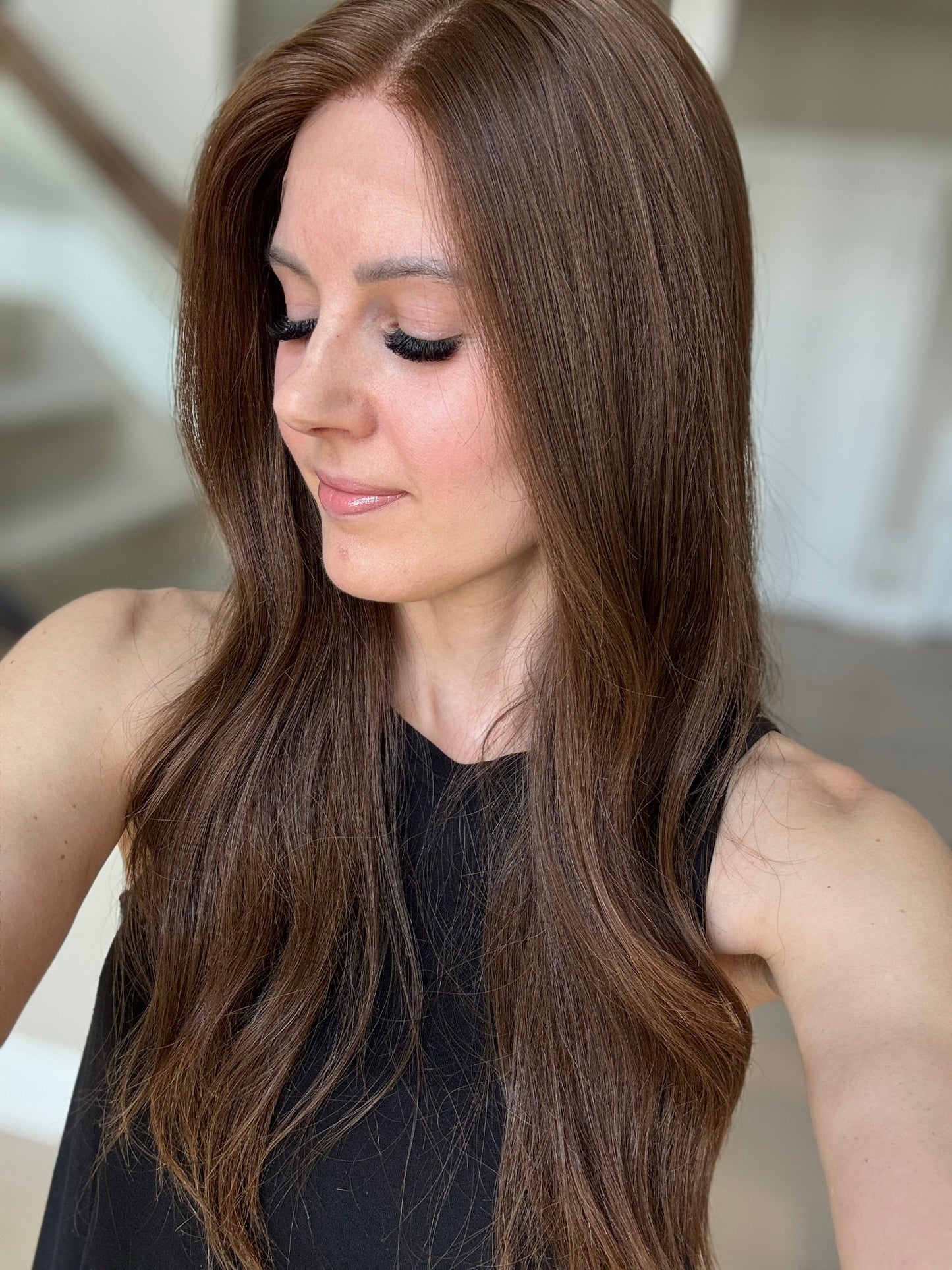 Euro Wig #8: 24" Medium Warm Brown Comfort Cap (M)