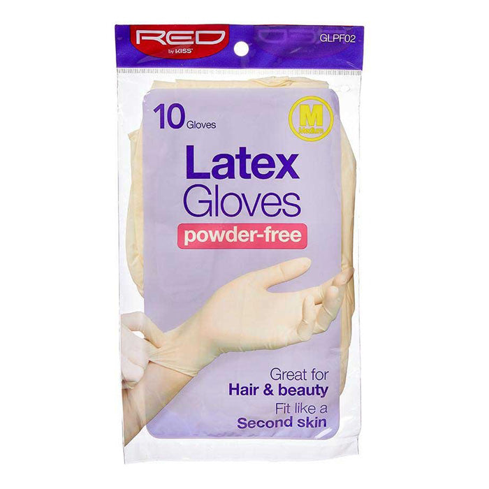 Red By Kiss Powder-Free Latex Gloves 10 Pcs/Pack