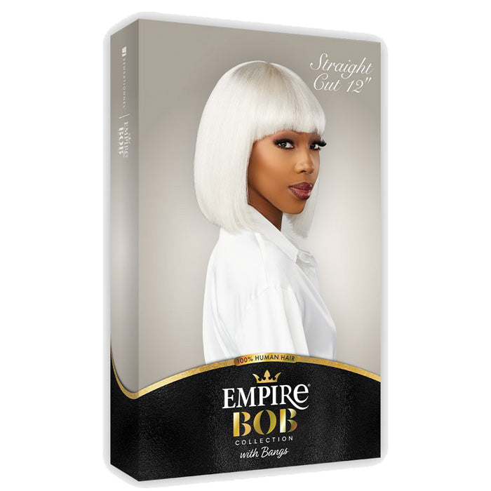 Sensationnel Empire Bob Collection with Bangs Full Wig - STRAIGHT CUT 12" - 100% Human Hair