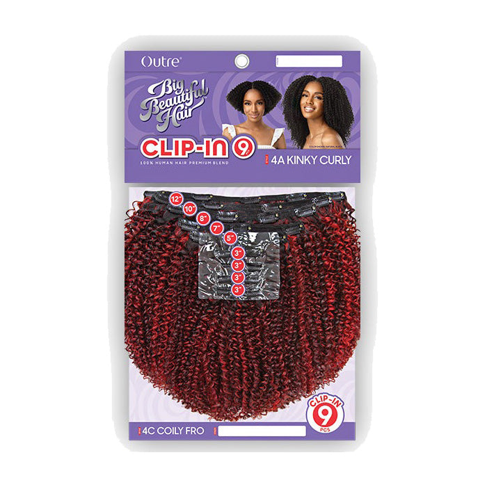 Outre Human Hair Blend Big Beautiful Hair Clip In 9 - 4A KINKY CURLY