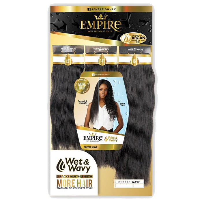 Sensationnel Empire Wet & Wavy 100% Human Hair 3 Packs Weave - BREEZE WAVE - Multi-Length