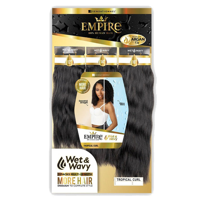 Sensationnel Empire Wet & Wavy 100% Human Hair 3 Packs Weave - TROPICAL CURL - Multi-Length