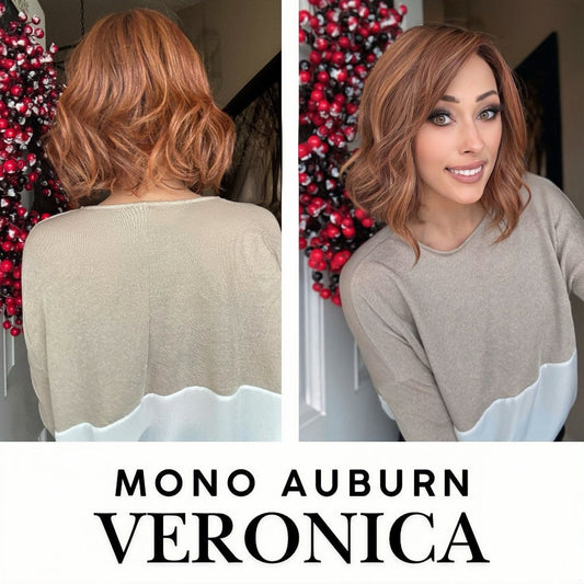 [PRE-ORDER] Nichole's Selection - VERONICA MONO Monofilament Handmade Wig 6X5 Full Monofilament Hand Tied Top Wig 12 Inches Auburn Wave Mono Lace Wig With Anti-slip Silicone Strips Glueless Wig VERONICA MONO AUBURN【BENDY EAR TABS】