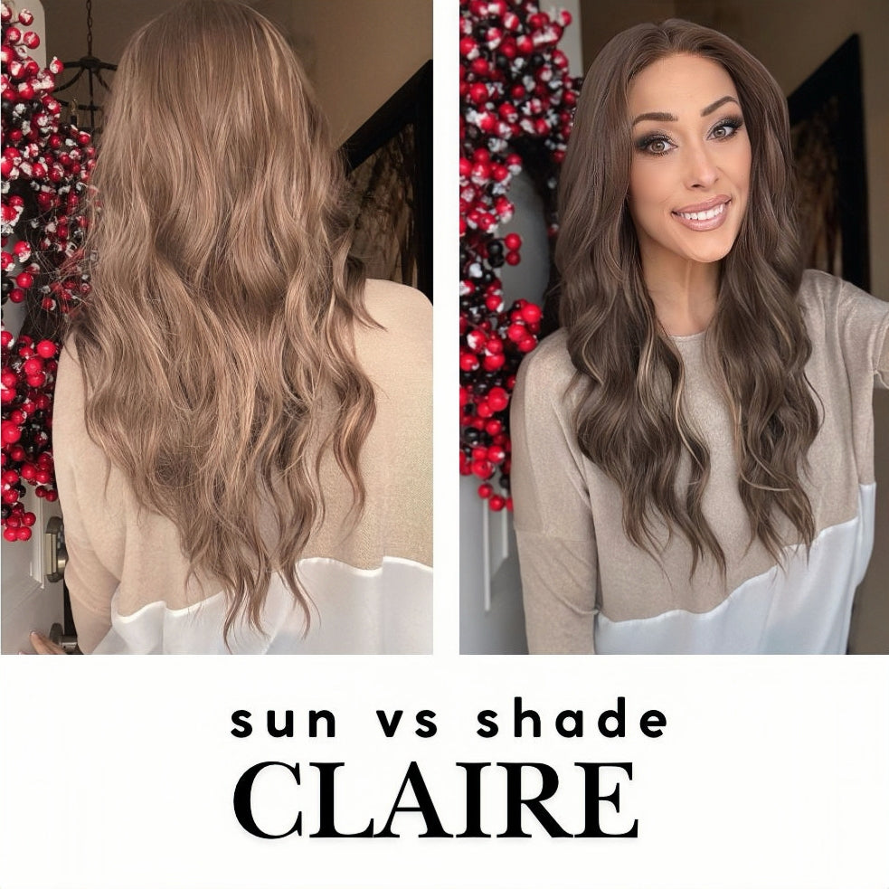 Nichole's Selection - 22 Inches Body Wave Brown With Highlight Pre-Cut Frontlace Glueless Wig CLAIRE LACE M