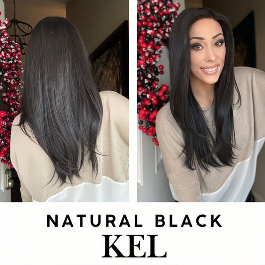 [PRE-ORDER] Nichole's Selection -  22 Inches Natural Black Pre-Cut Snowflake Lace Frontlace Glueless Wig KEL NATURAL BLACK【PERMATEASE】【BENDY EAR TABS】