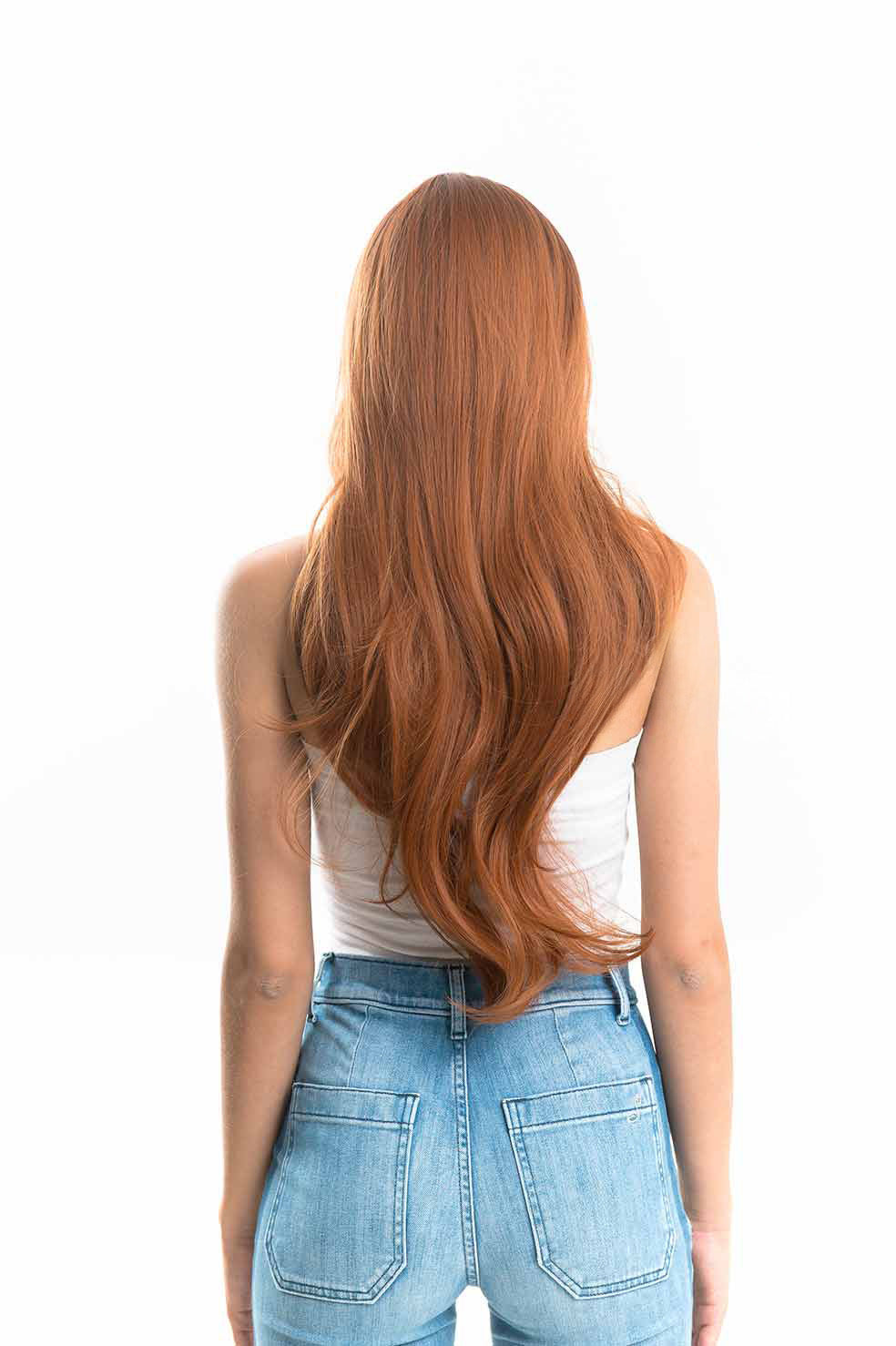 JBEXTENSION 26 Inches Curly Copper Fashion Wig With Bangs CICILIA