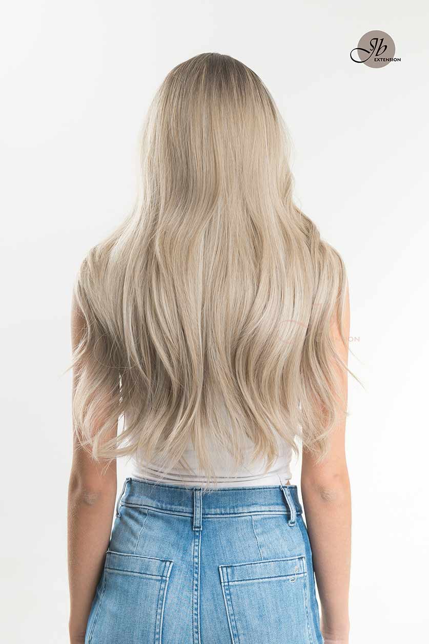 JBEXTENSION 25  Inches Curly Cold Blonde Wig With Bangs KAILEY