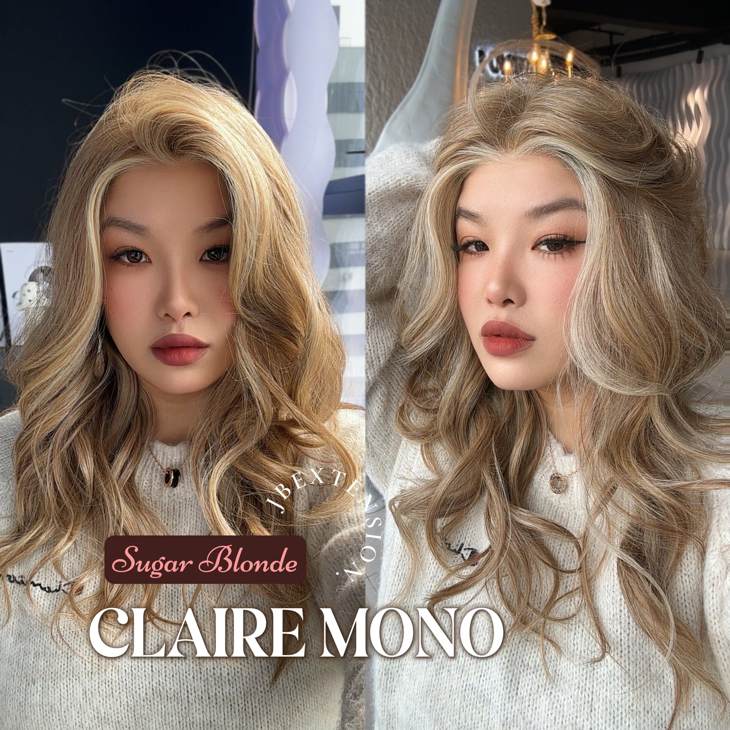 [PRE-ORDER] HOT OF SEASON - CLAIRE MONO RAW SUGAR BLONDE Partial Monofilament Wig 22 Inches Raw Sugar Blonde Partial Mono Lace Glueless Wig CLAIRE MONO RAW SUGAR BLONDE【BENDY EAR TABS】