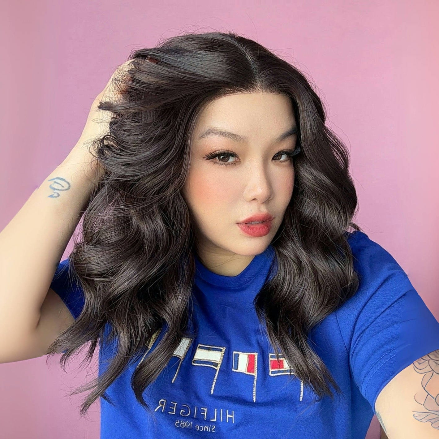 JBEXTENSION 16 Inches Dark Brown Women Pre-Cut Frontlace Glueless Wig SUSIE