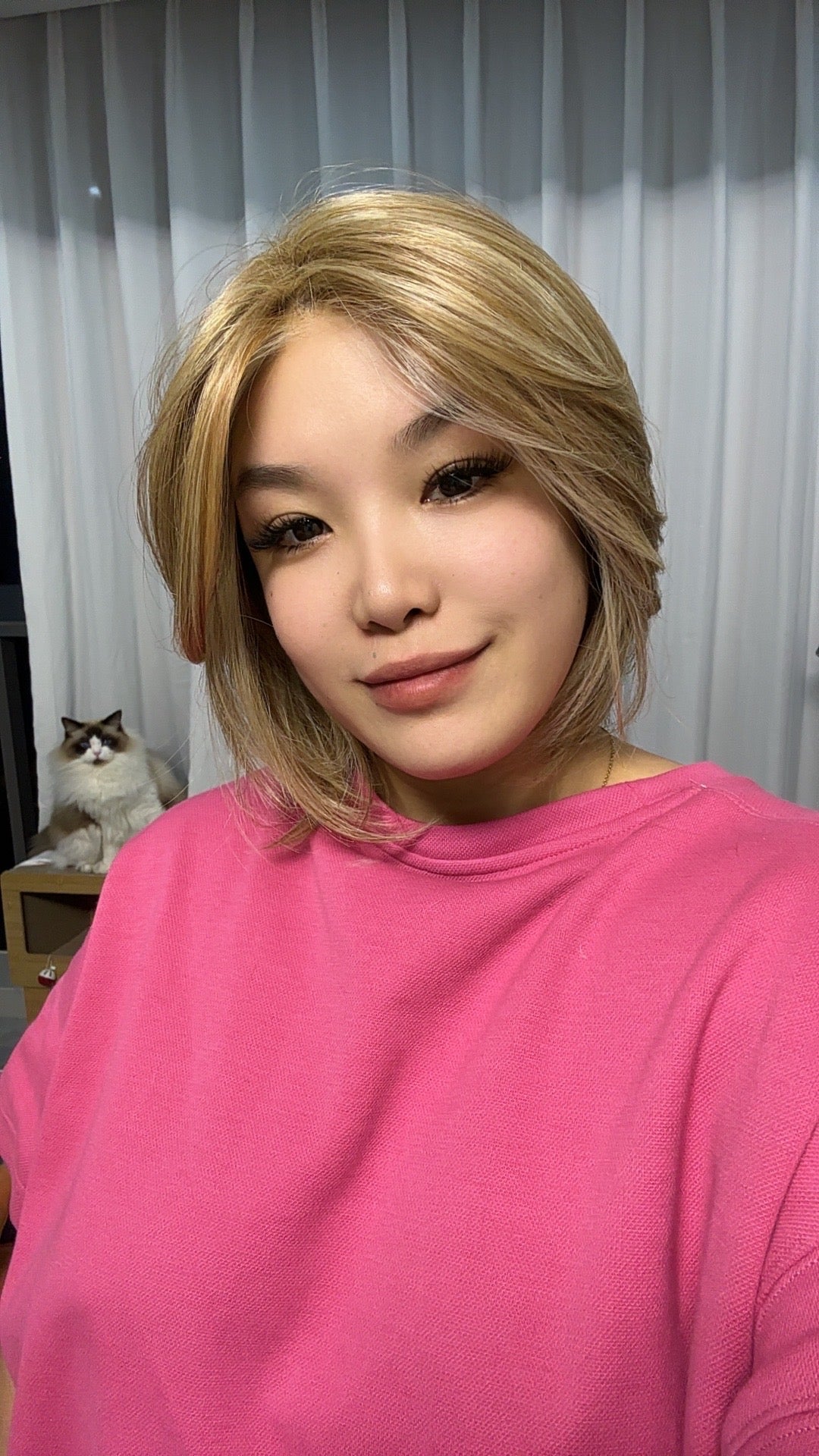 JBEXTENSION 12 Inches Bob Cut Honey Blonde Pre-Cut Snowflake Lace Frontlace Glueless Wig KHLOE HONEY BLONDE【PERMATEASE】【BENDY EAR TABS】