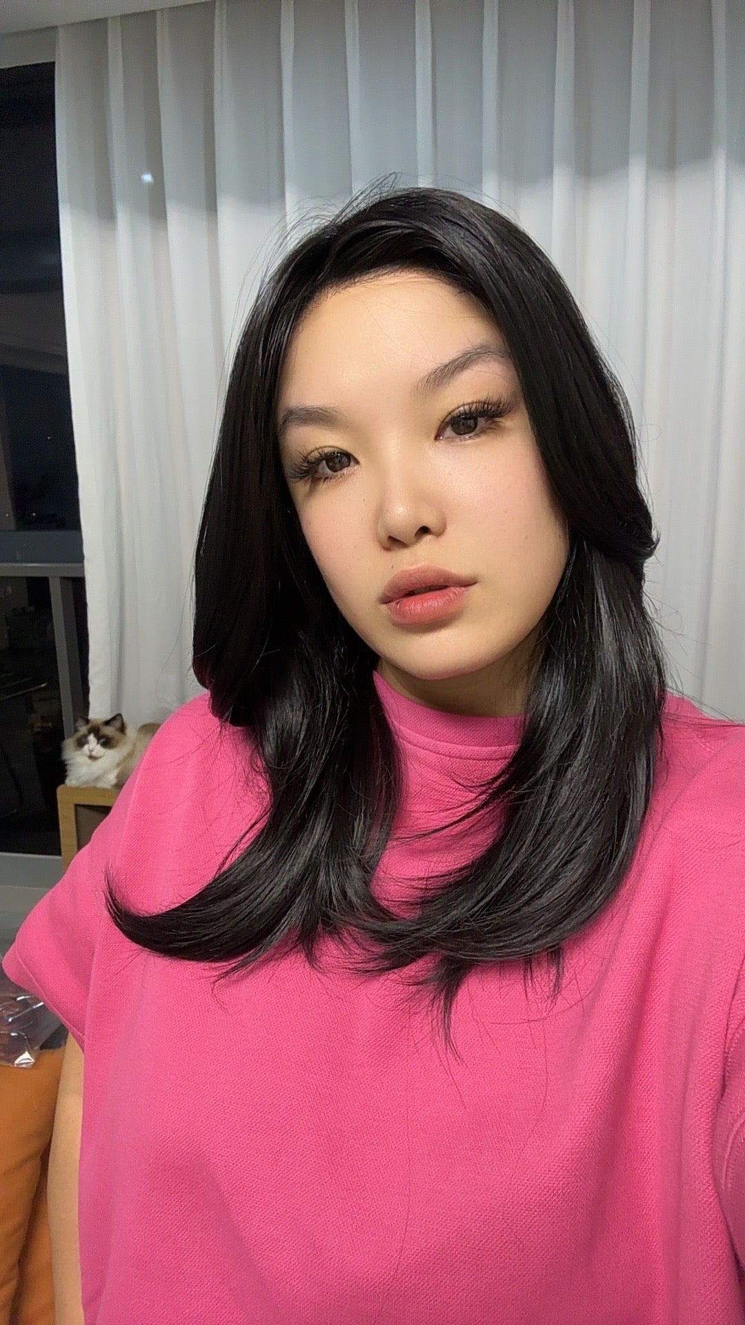 HOT OF SEASON - 18 Inches Black Pre-Cut Snowflake Lace Frontlace Glueless Wig KHLOE LONG BLACK【PERMATEASE】【BENDY EAR TABS】