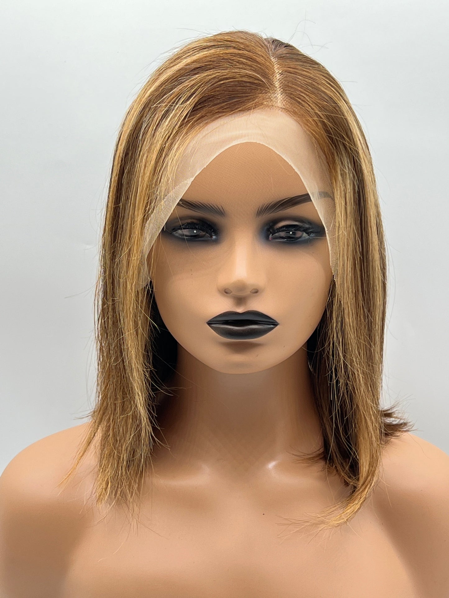 JBEXTENSION 12 Inches 13*4 Real Human Hair Bob Cut Short Straight Lace Frontal Wig ALICIA