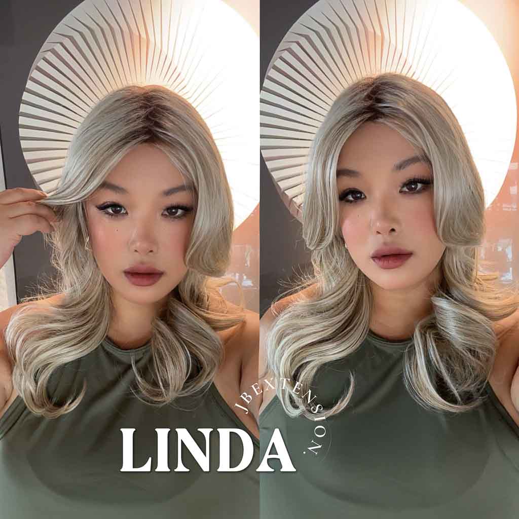 JBEXTENSION 18 Inches Blonde Women Fashion Full Machine Wig LINDA【PLUS PERMATEASE】【BENDY EAR TABS】
