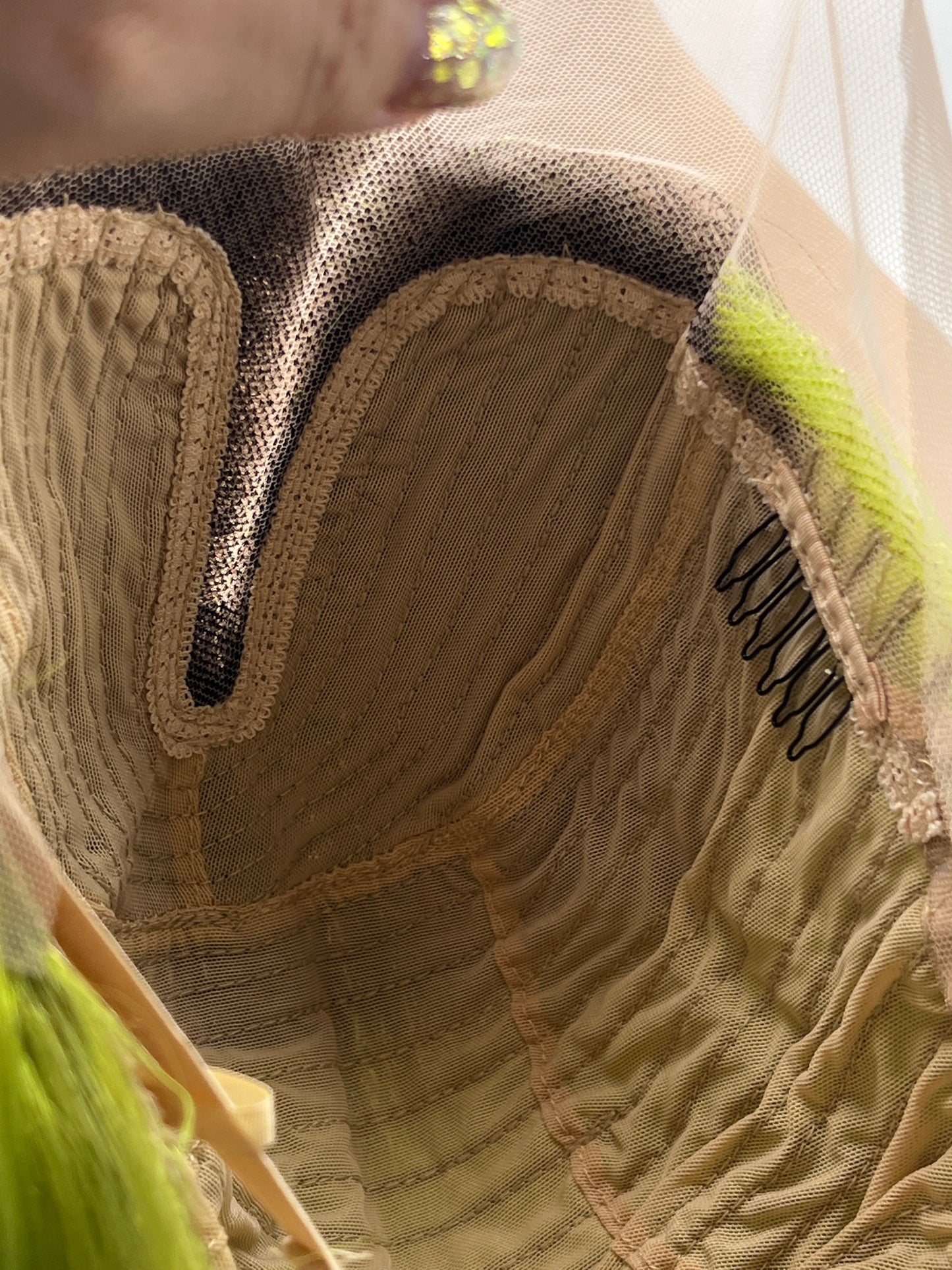 JBEXTENSION 12 Inches Bob Cut Frontlace Real Huaman Hair Crazy Color Wig PANDORA-LIME