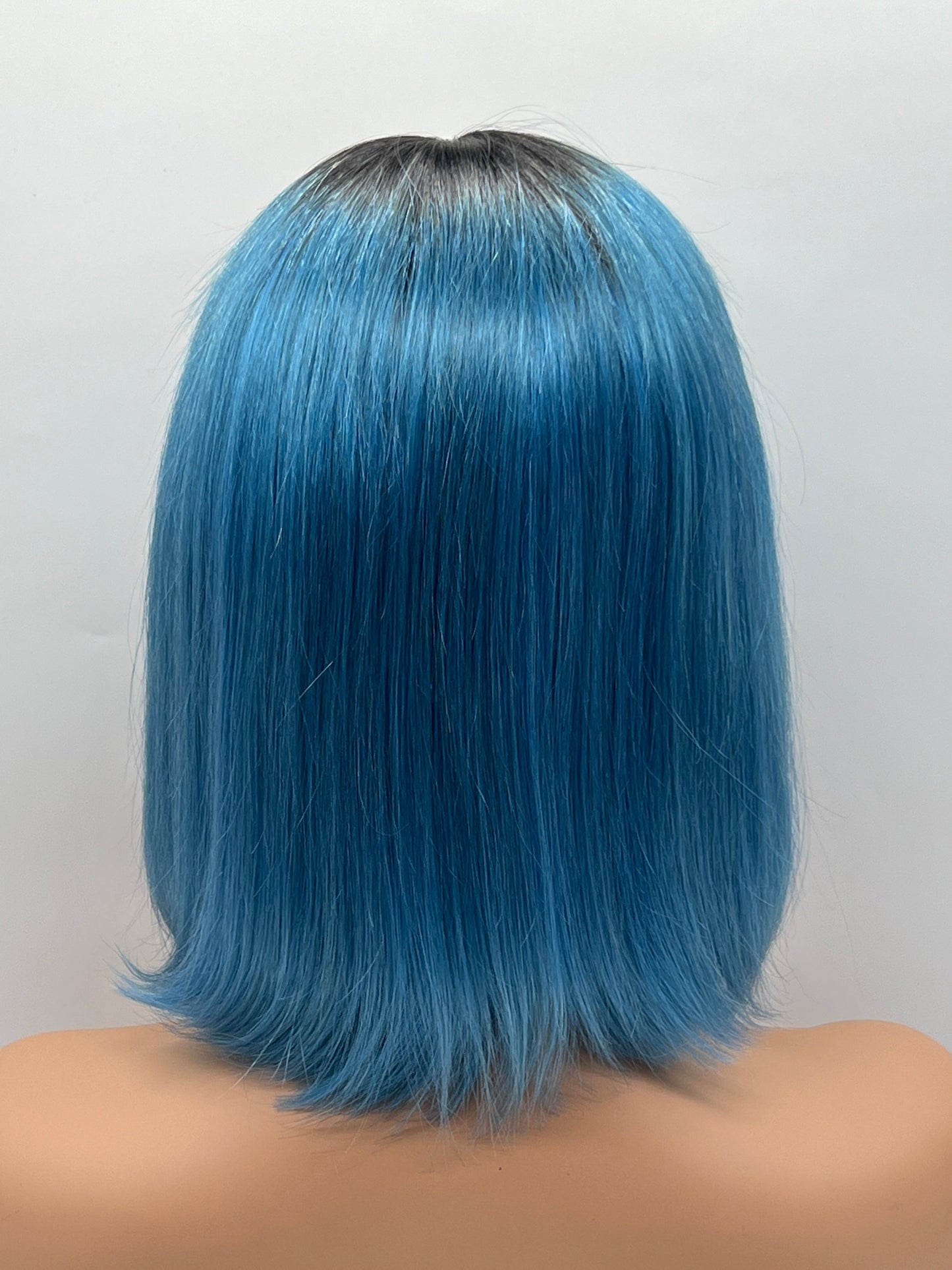 JBEXTENSION 12 Inches Bob Cut Frontlace Real Huaman Hair Crazy Color Wig PANDORA-AQUA