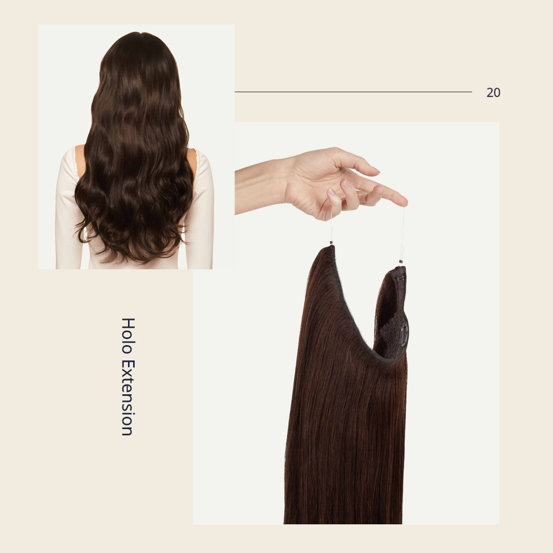 JBEXTENSION Halo Invisible Hair Extension Curly 20inch 130g