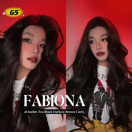 HOT OF SEASON - JBEXTENSION GENERATION FIVE 28 Inches Tea Black Darkest Brown Curly Wig FABIONA