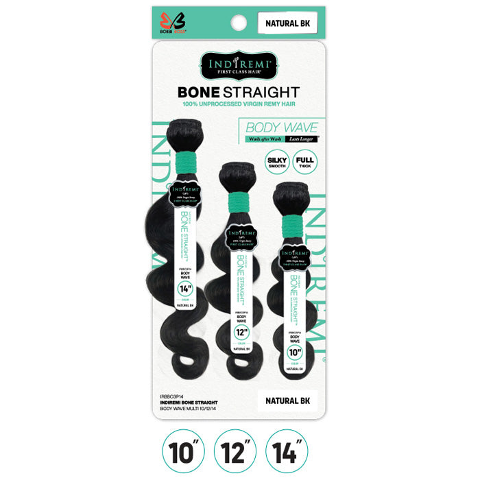 Bobbi Boss Indiremi 100% Unprocessed Virgin Remy Hair Weave Bone Straight - BODY WAVE MULTI