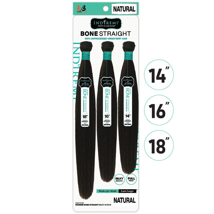 Bobbi Boss Indiremi 100% Unprocessed Virgin Remy Hair Weave - BONE STRAIGHT MULTI