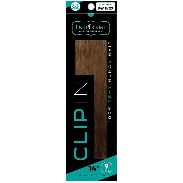 Bobbi Boss Indiremi Clip-In 9 PCS 100% Remy Human Hair Weaving - STRAIGHT 10"/12"/14"
