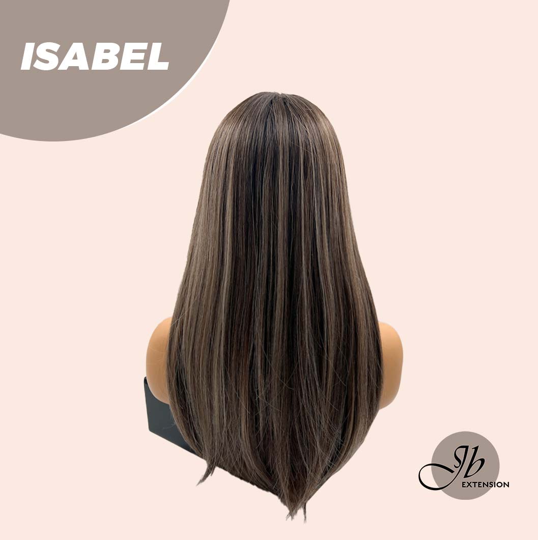 JBEXTENSION 22 Inches Dark Brown With Blonde Highlight Straight Wig ISABEL