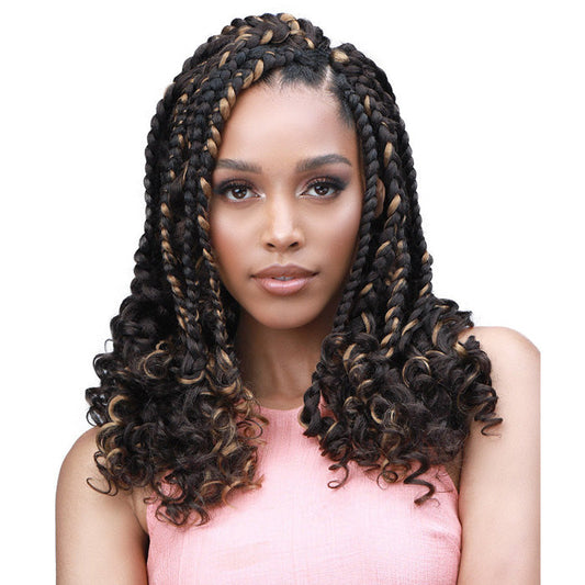 Bobbi Boss Synthetic Pre-Feathered Braid - 3X KT KINKY 3A CURLY TIP 12"