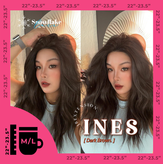 JBEXTENSION 22 Inches Dark Brown Pre-Cut Snowflake Lace Frontlace Glueless Wig INéS DARK BROWN【PERMATEASE】【BENDY EAR TABS】- M/L