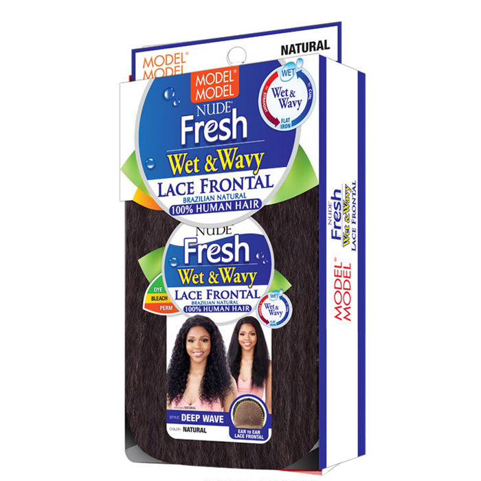 Model Model Nude Fresh Brazilian Human Hair Wet & Wavy Lace Frontal Wig DEEP WAVE
