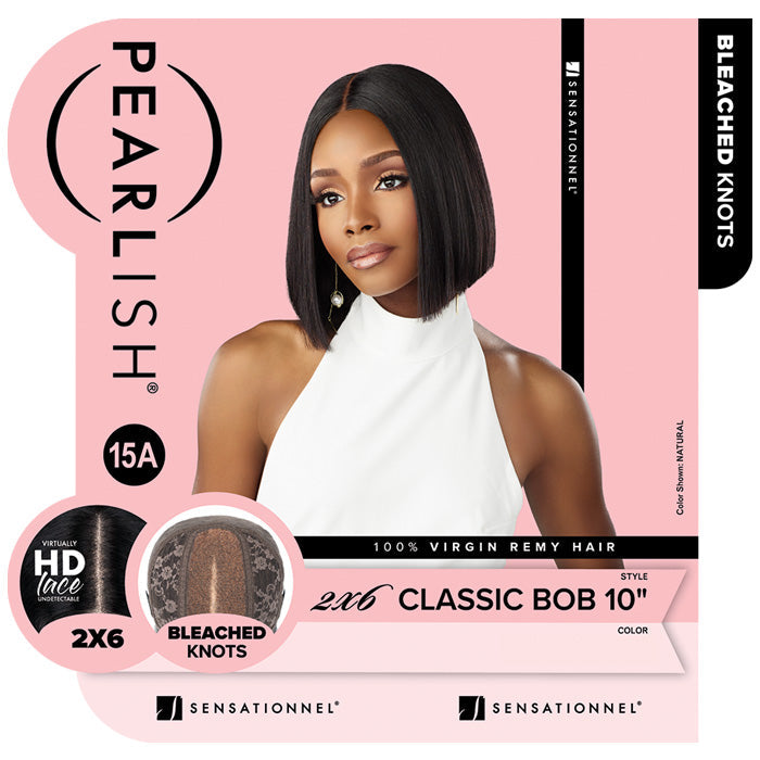 Sensationnel Pearlish 15A 100% Virgin Remy Hair 2x6 HD Lace Front Wig - CLASSIC BOB 10"- Bleached Knots