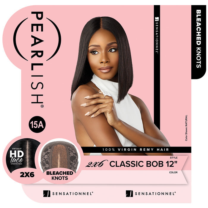 Sensationnel Pearlish 15A 100% Virgin Remy Hair 2x6 HD Lace Front Wig - CLASSIC BOB 12"- Bleached Knots