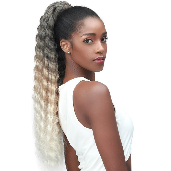 Bobbi Boss Human Hair Blend Tress Up Ponytail CRIMP CURL 14" - 26"