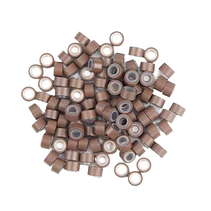 Silicone Micro Tube Ring Beads for Extension - LIGHT BROWN 300 Pcs (5/3/3 mm)