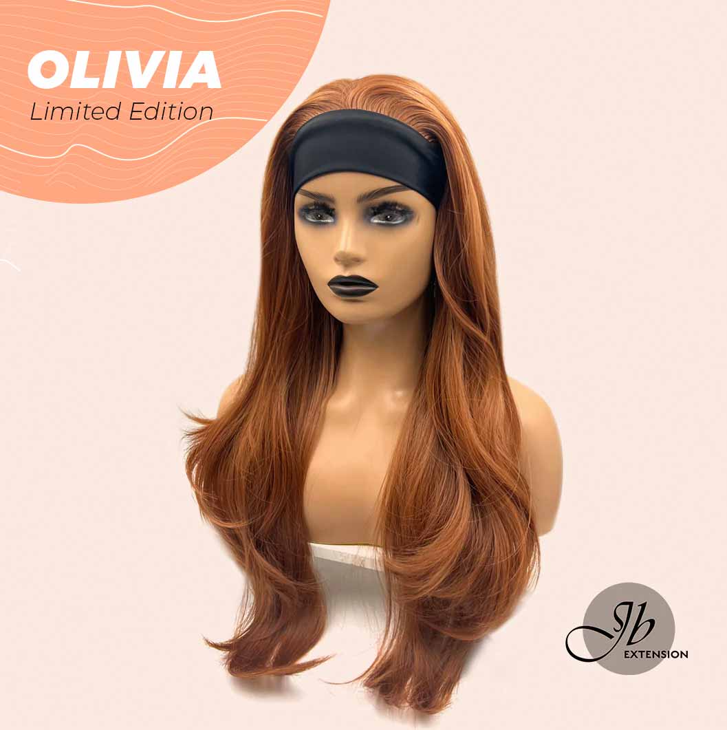 JBEXTENSION 26 Inches Copper Curly Fashion Headband Wig OLIVIA LIMITED EDITION
