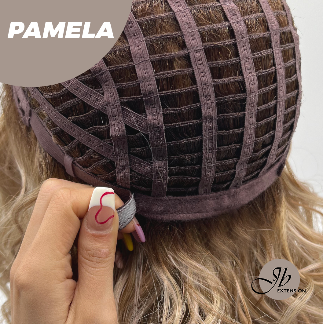JBEXTENSION 14 Inches Ash Strawberry Blonde Women Fashion Full Machine Wig PAMELA【PLUS PERMATEASE】【BENDY EAR TABS】