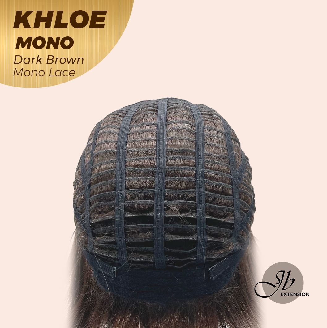 JBEXTENSION KHLOE MONO DARK BROWN Monofilament Handmade Wig 6X5 Full Monofilament Hand Tied Top Wig 12 Inches Bob Cut Dark Brown Mono Lace Handmade Futura Fiber Wig With Anti-slip Silicone Strips Glueless Wig KHLOE MONO DARK BROWN【BENDY EAR TABS】