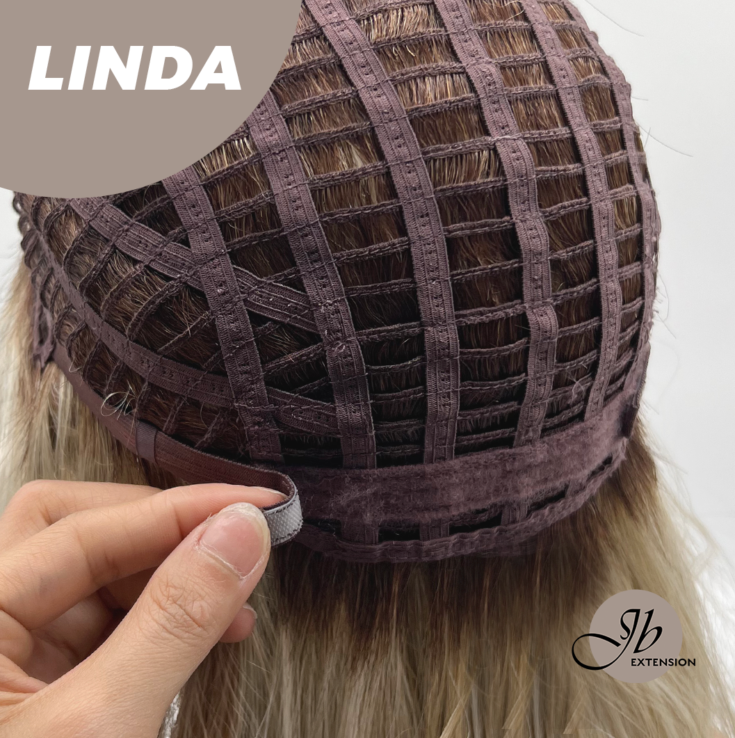 JBEXTENSION 18 Inches Blonde Women Fashion Full Machine Wig LINDA【PLUS PERMATEASE】【BENDY EAR TABS】