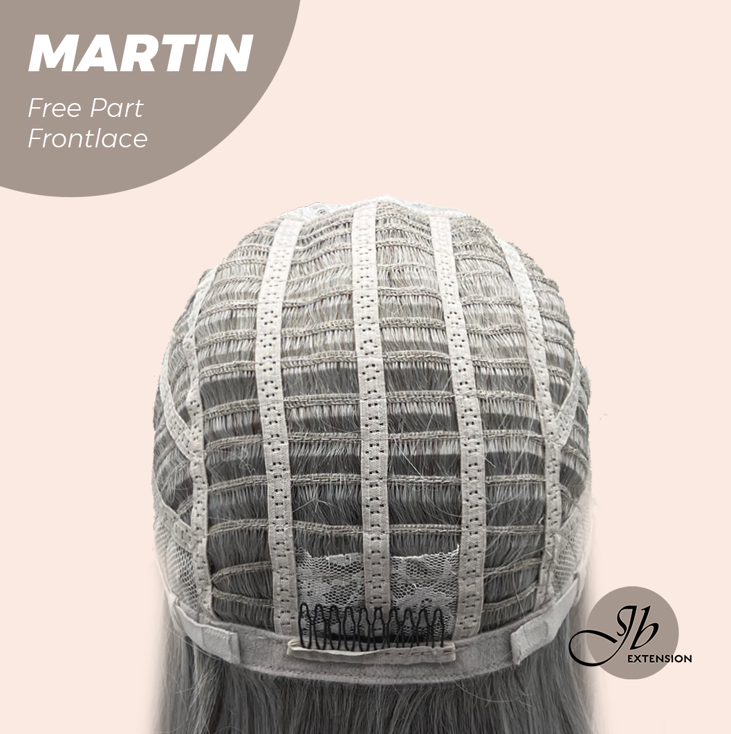 JBEXTENSION 12 Inches Bob Cut Grey 13X3 Lace Pre-Cut Free Part Frontlace Wig MARTIN