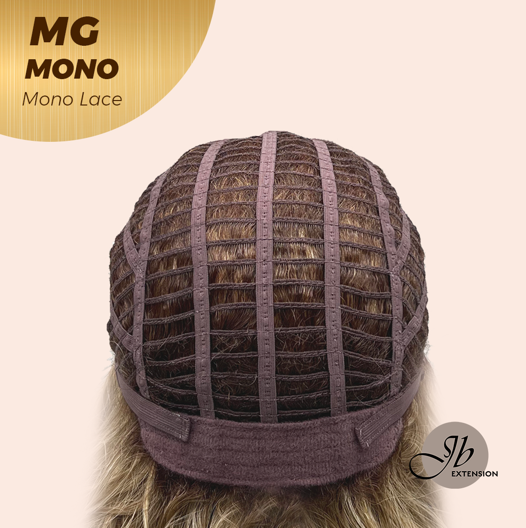 JBEXTENSION MG MONO Monofilament Handmade Wig 6X5 Full Monofilament Hand Tied Top Wig 12 Inches Dark Blonde Mono Lace Wig With Anti-slip Silicone Strips Glueless Wig MG MONO【BENDY EAR TABS】