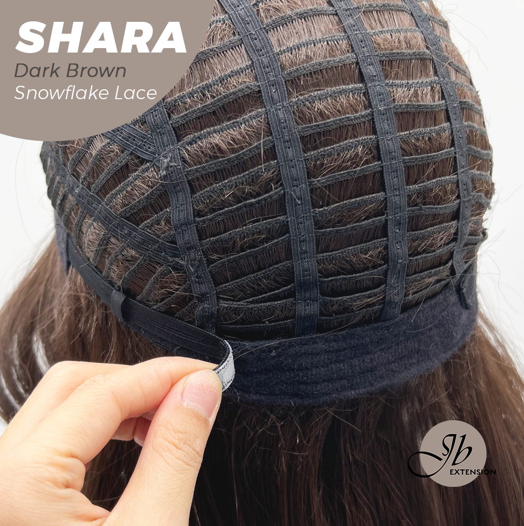 [PRE-ORDER] JBEXTENSION 17 Inches Curly Dark Brown Pre-Cut T Part Snowflake Lace Frontlace Glueless Wig SHARA DARK BROWN【BENDY EAR TABS】