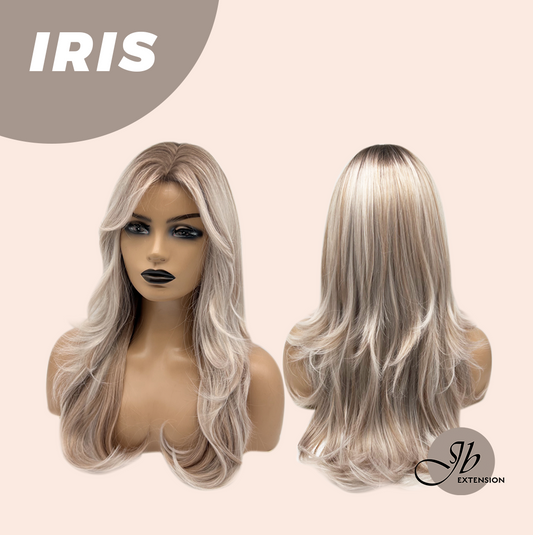 JBEXTENSION 22 Inches Curly Pinkish Blonde Highlight Wig IRIS