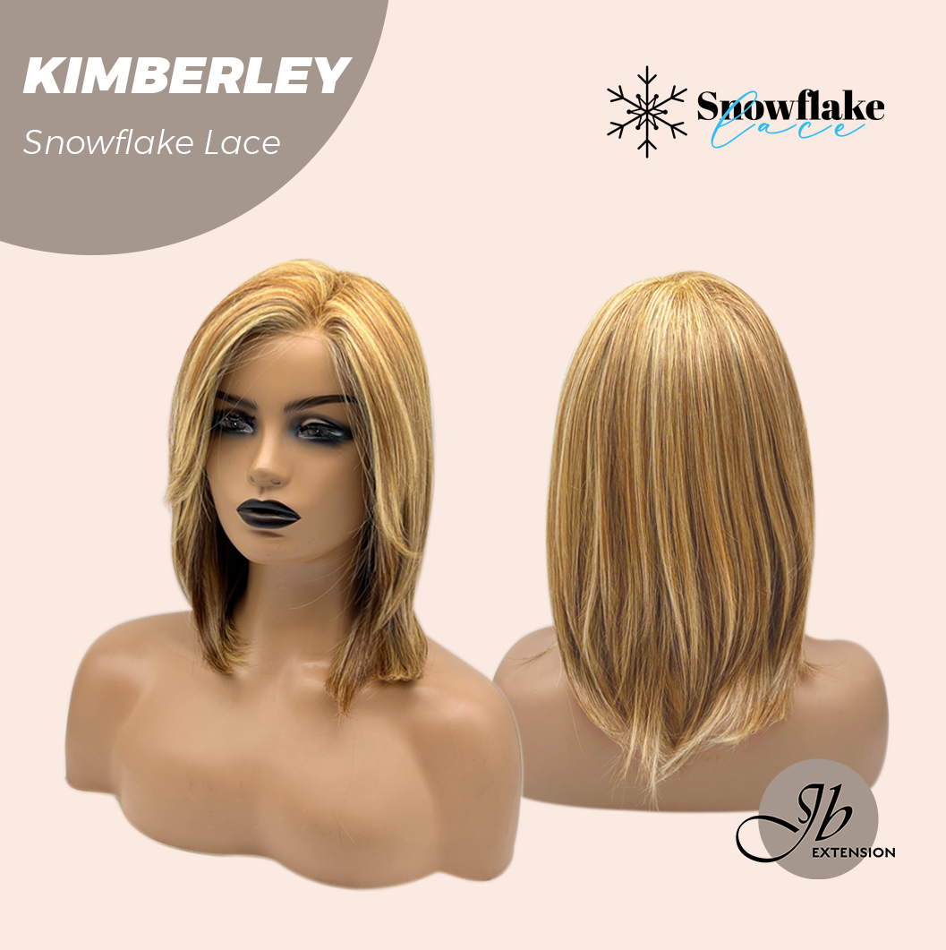 JBEXTENSION 14 Inches Honey Blonde Pre-Cut Snowflake Lace Frontlace Glueless Wig KIMBERLEY【PERMATEASE】【BENDY EAR TABS】