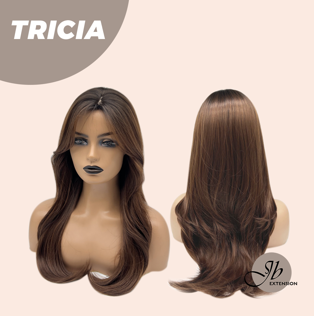 JBEXTENSION 23 Inches Curly Mocha with Dark Root Wig TRICIA