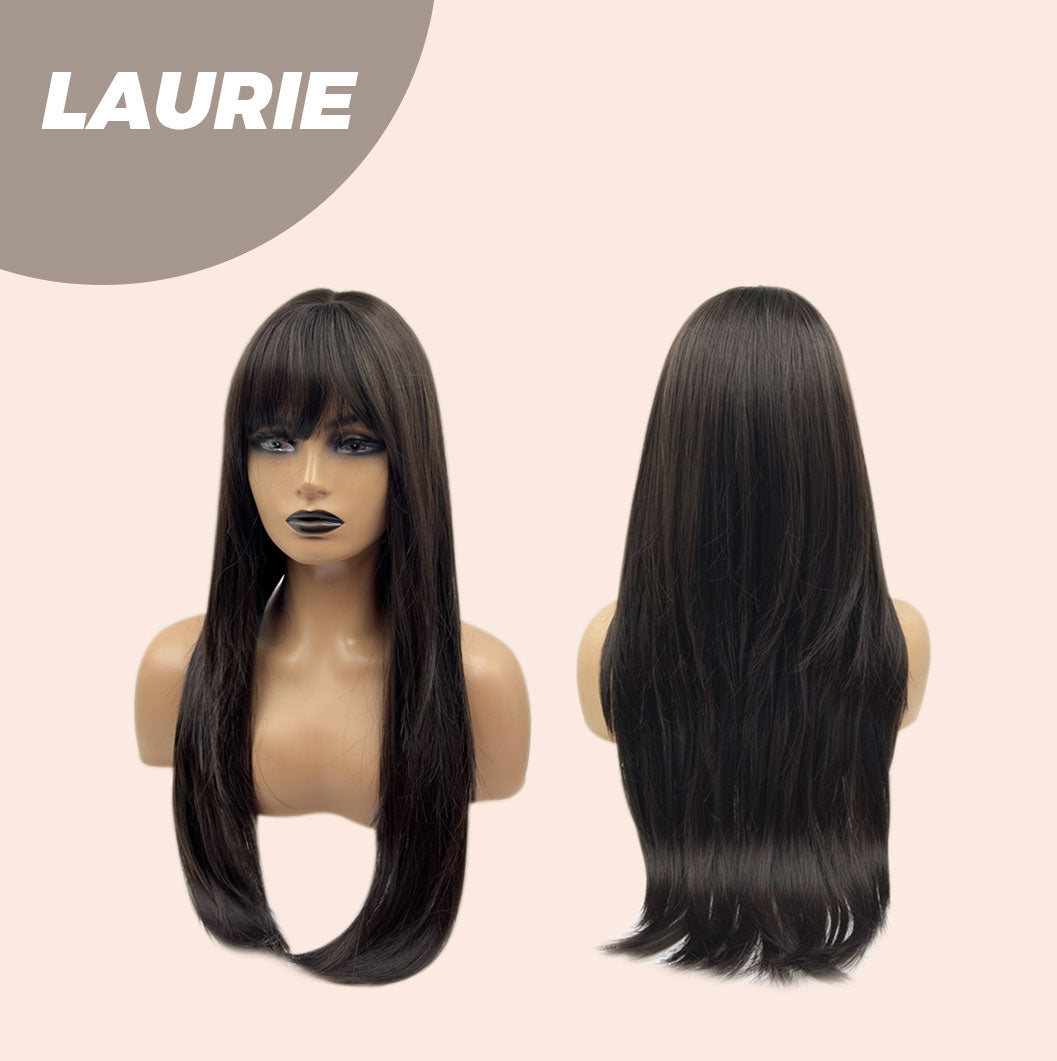 JBEXTENSION 26 inches Tea Black Darkest Brown Long Layered Wig LAURIE