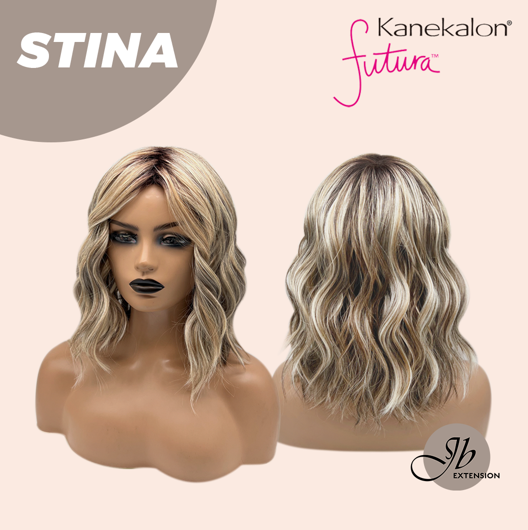 JBEXTENSION 14 Inches Wave Ash Caramel Blonde Women Fashion Full Machine Wig STINA【PLUS PERMATEASE】【BENDY EAR TABS】