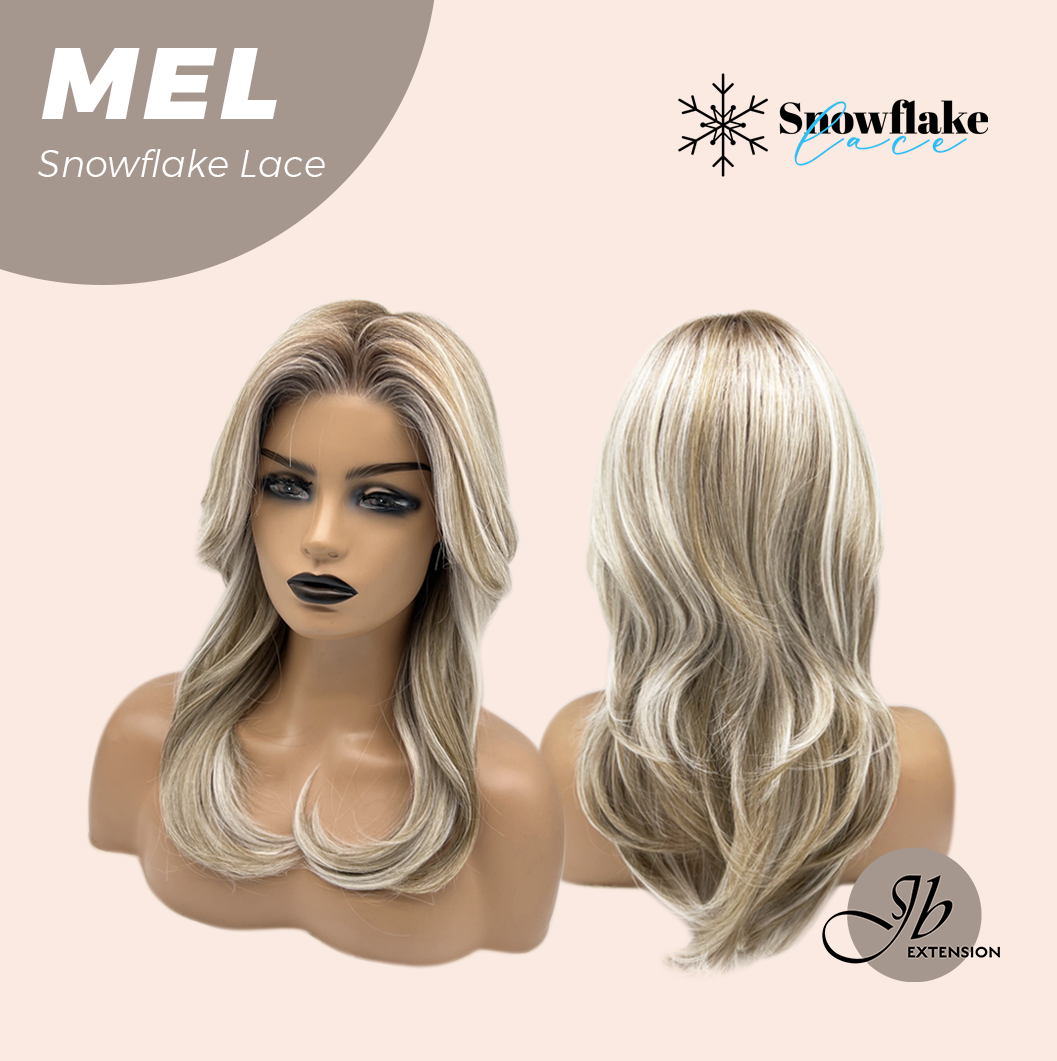 JBEXTENSION 20 Inches Ash Blonde Curly Pre-Cut Snowflake Lace Frontlace Glueless Wig MEL【PERMATEASE】【BENDY EAR TABS】